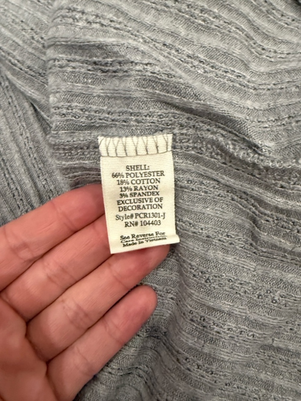 Perch Lightweight Open-Front Gray Ribbed Cardigan - Picture 2 of 2